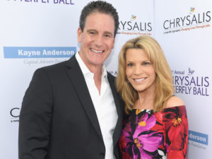 John Donaldson (L) with Vanna White at the 16th Annual Chrysalis Butterfly Ball on June 3, 2017