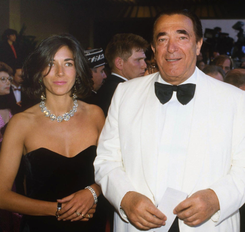 GHISLAINE Maxwell With Her Father ROBERT MAXWELL Cannes Film Festival, France May 1987