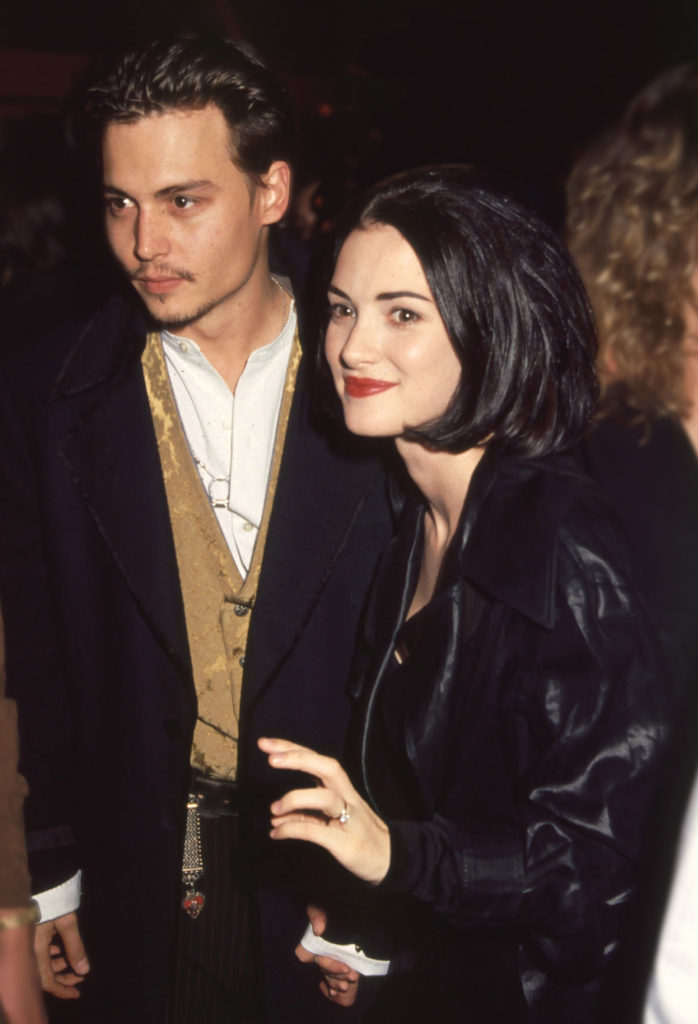 Engaged couple Johnny Depp and Winona Ryder in 1990.